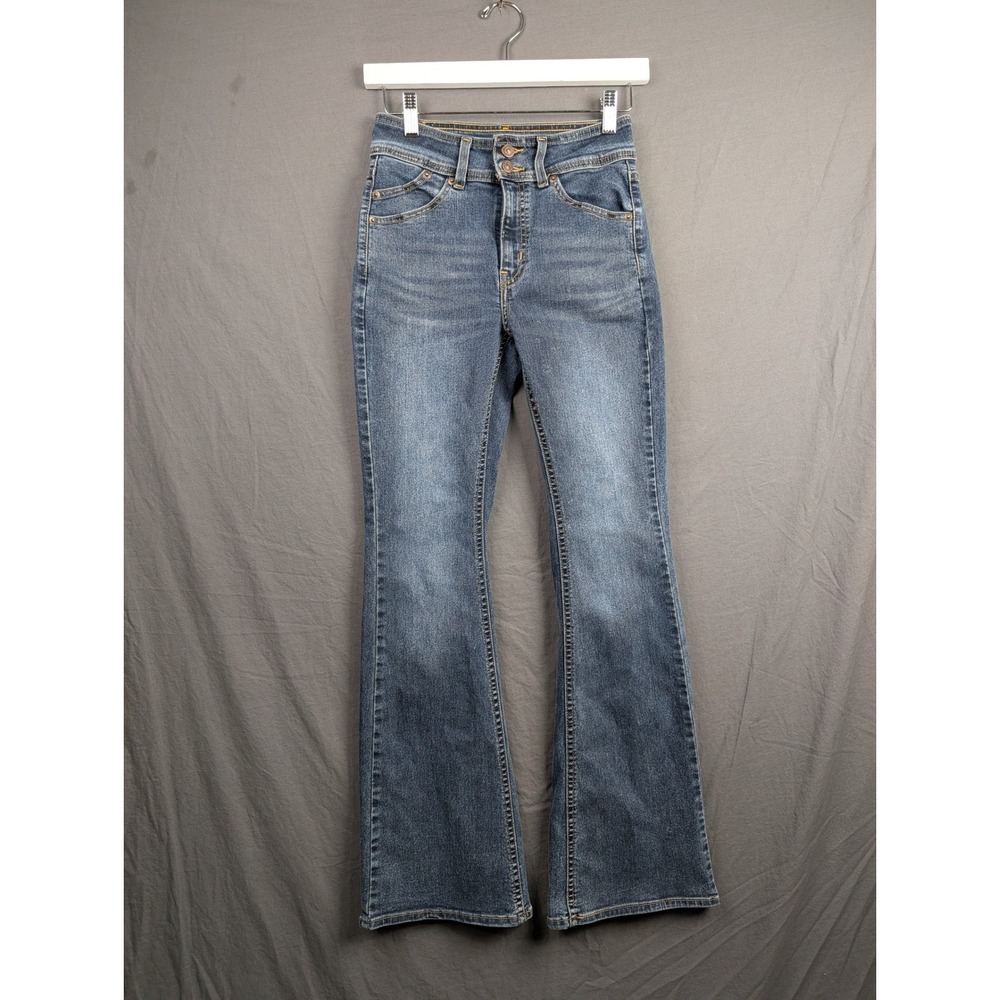 Levis 726 High Rise Flare Jeans Blue Denim W25 L32